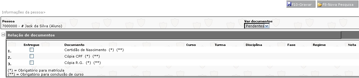 Registra entrega documentos